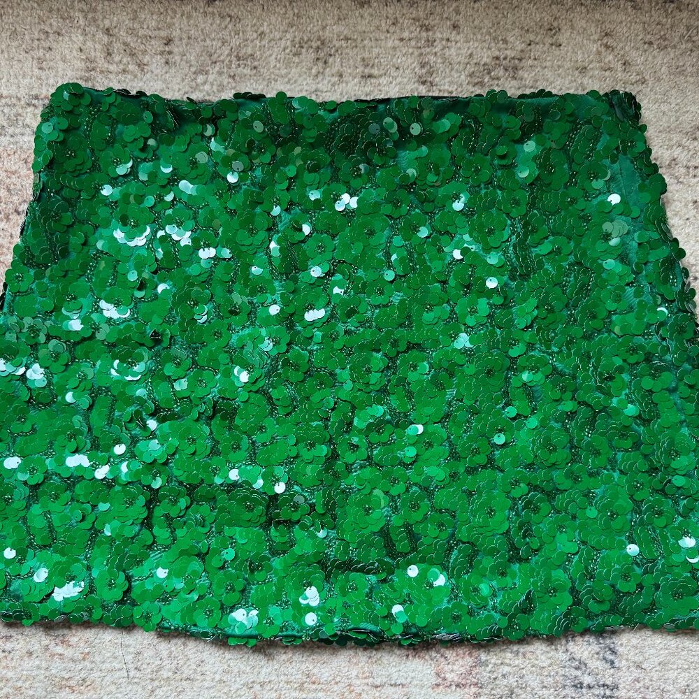 Green Zara Sequin Mini Skirt Size XL
